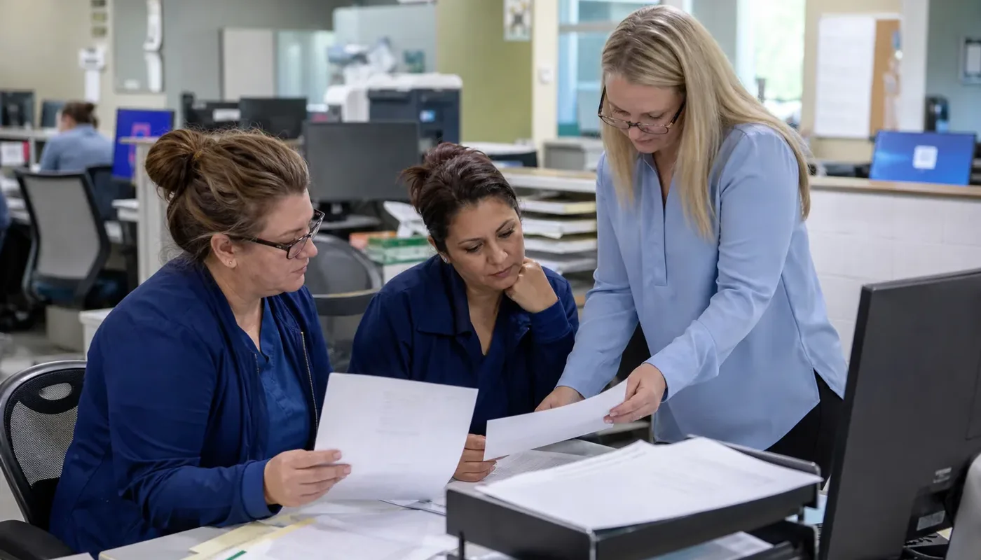 Multi-specialty practice leaders comparing medical billing proposals