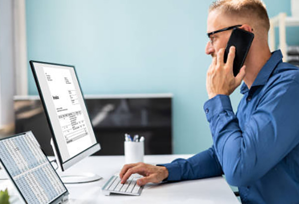 Medical billing specialist reviewing a practice account